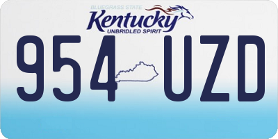 KY license plate 954UZD