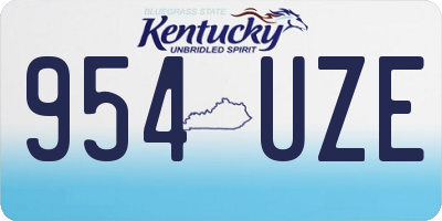 KY license plate 954UZE