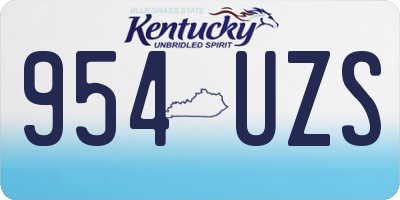 KY license plate 954UZS