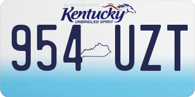 KY license plate 954UZT