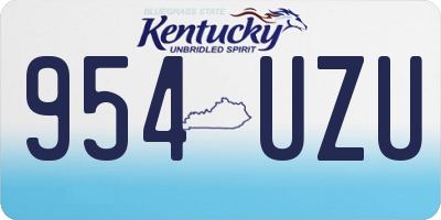 KY license plate 954UZU