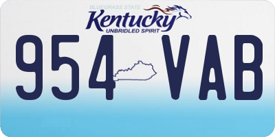 KY license plate 954VAB