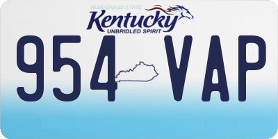 KY license plate 954VAP