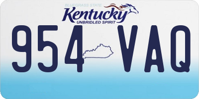 KY license plate 954VAQ