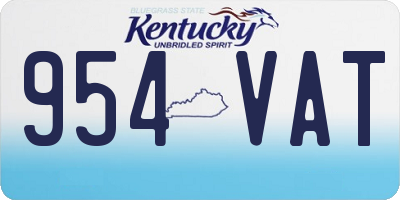 KY license plate 954VAT