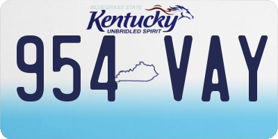 KY license plate 954VAY