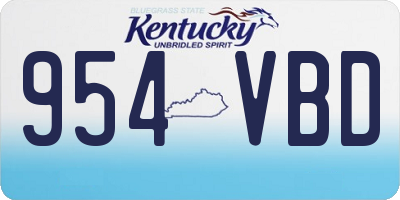 KY license plate 954VBD