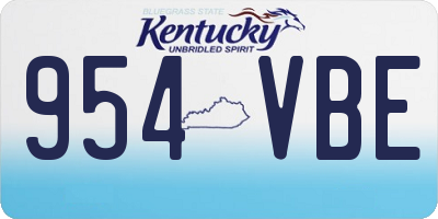 KY license plate 954VBE