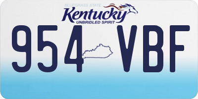 KY license plate 954VBF
