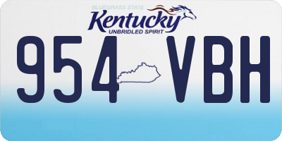 KY license plate 954VBH
