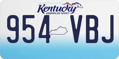 KY license plate 954VBJ
