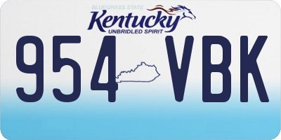 KY license plate 954VBK