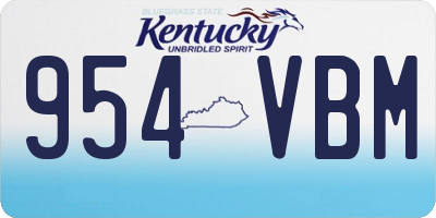 KY license plate 954VBM