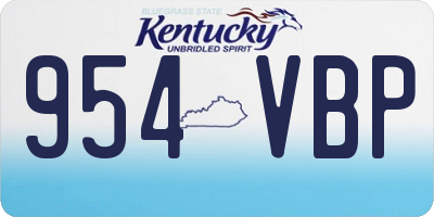 KY license plate 954VBP