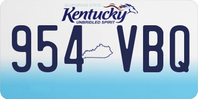 KY license plate 954VBQ