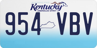 KY license plate 954VBV