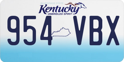 KY license plate 954VBX