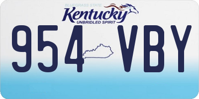 KY license plate 954VBY