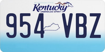 KY license plate 954VBZ