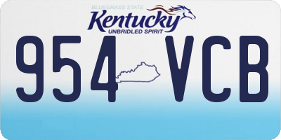 KY license plate 954VCB