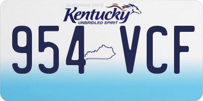KY license plate 954VCF