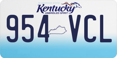 KY license plate 954VCL