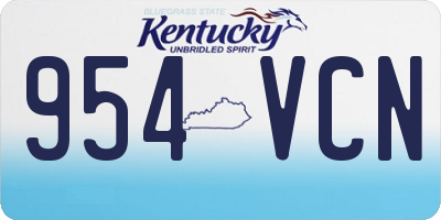KY license plate 954VCN
