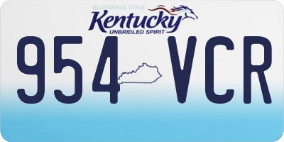 KY license plate 954VCR
