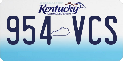 KY license plate 954VCS
