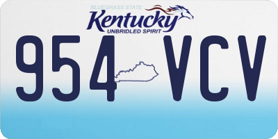 KY license plate 954VCV