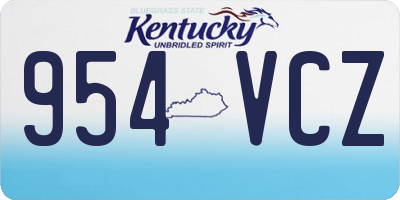 KY license plate 954VCZ