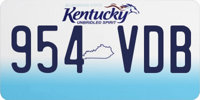KY license plate 954VDB