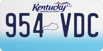 KY license plate 954VDC
