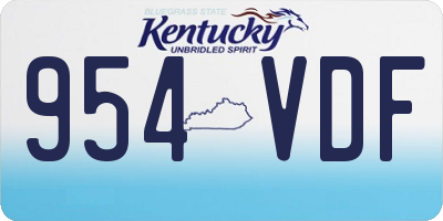 KY license plate 954VDF