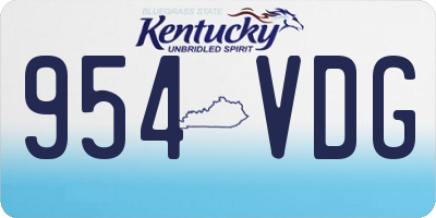 KY license plate 954VDG