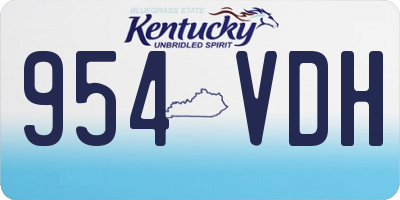 KY license plate 954VDH