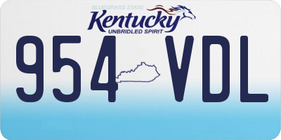 KY license plate 954VDL