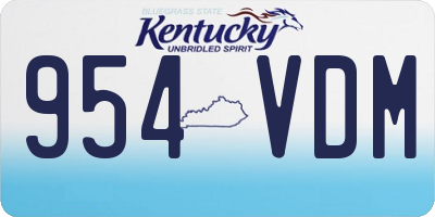 KY license plate 954VDM