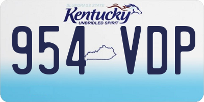 KY license plate 954VDP