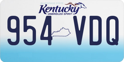 KY license plate 954VDQ