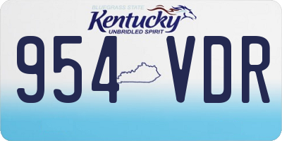 KY license plate 954VDR