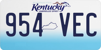 KY license plate 954VEC