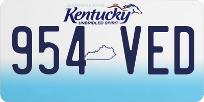 KY license plate 954VED