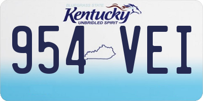 KY license plate 954VEI