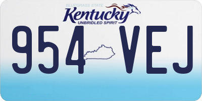 KY license plate 954VEJ