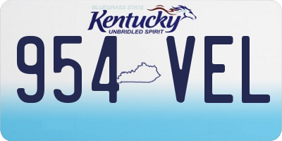 KY license plate 954VEL