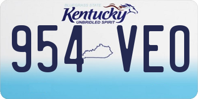 KY license plate 954VEO