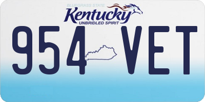 KY license plate 954VET