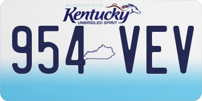 KY license plate 954VEV