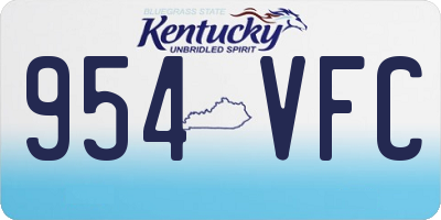 KY license plate 954VFC